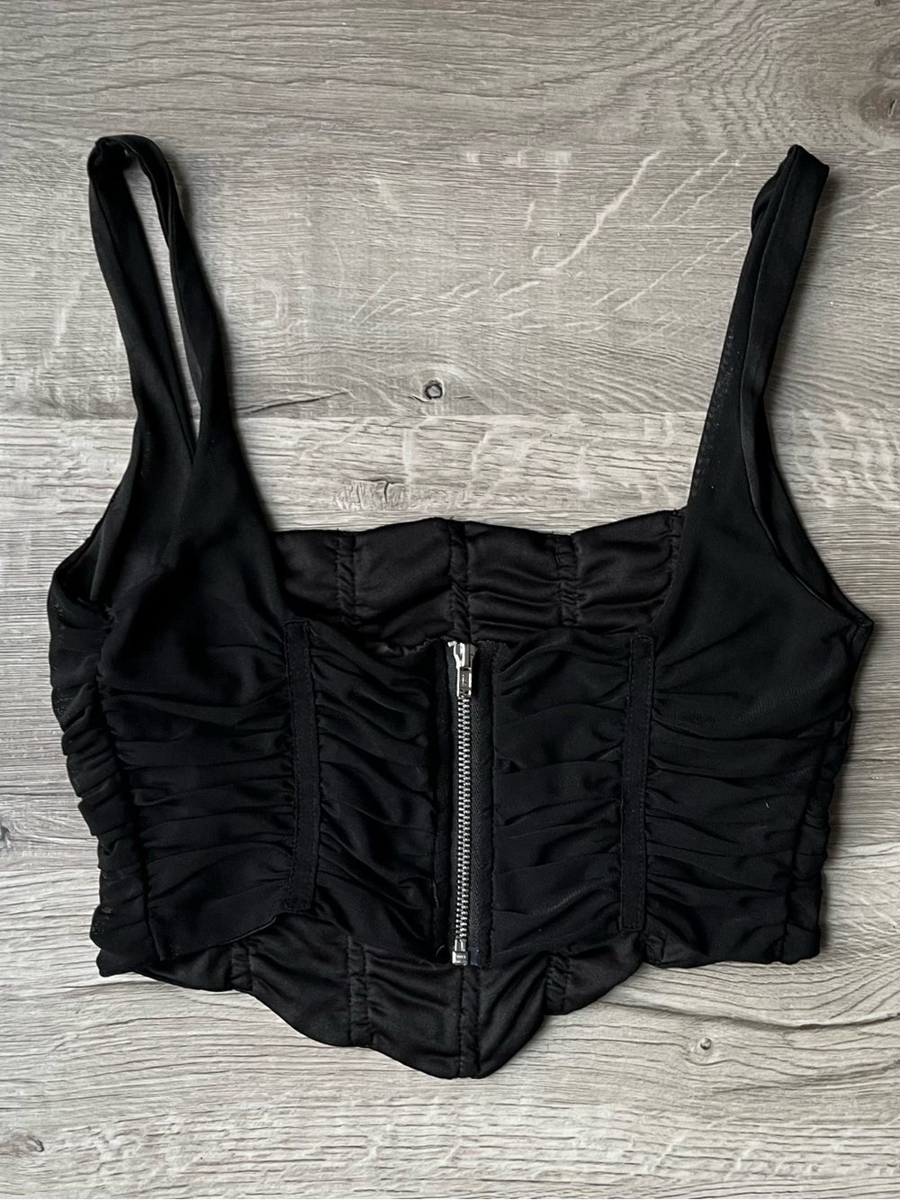 Black Ruched Tank Top - Picture 5 of 5